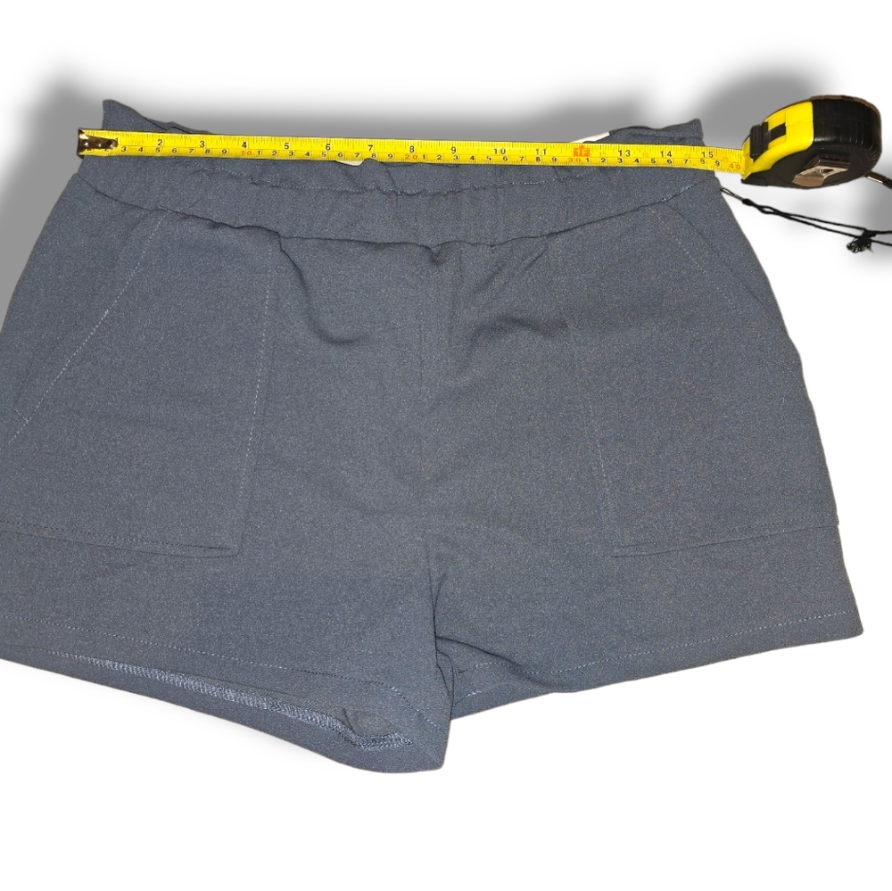Happily Grey Women's Paperbag Trouser Short w/ Pockets Size M Navy Blue